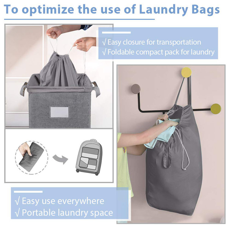 Sensible Large Laundry Hamper Collapsible With 2 Removeable Laundry Bags Sorting Card Dirty Clothes Hamper Baby Nursery 2 Handles Foldable Hamper Dorm Room Storage Trunks For College Wayfair