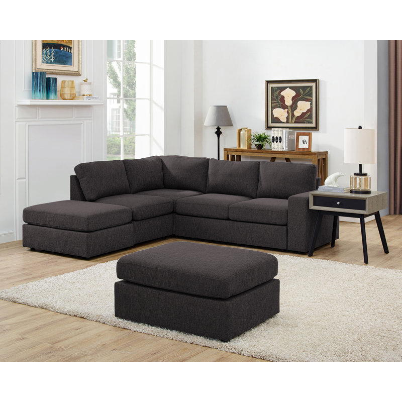 Greyleigh Methuen 94 Reversible Modular Sectional With Ottoman Reviews Wayfair