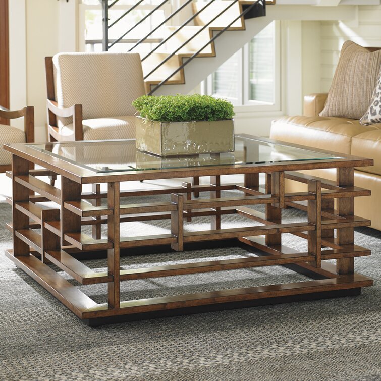 wayfair glass wood coffee table