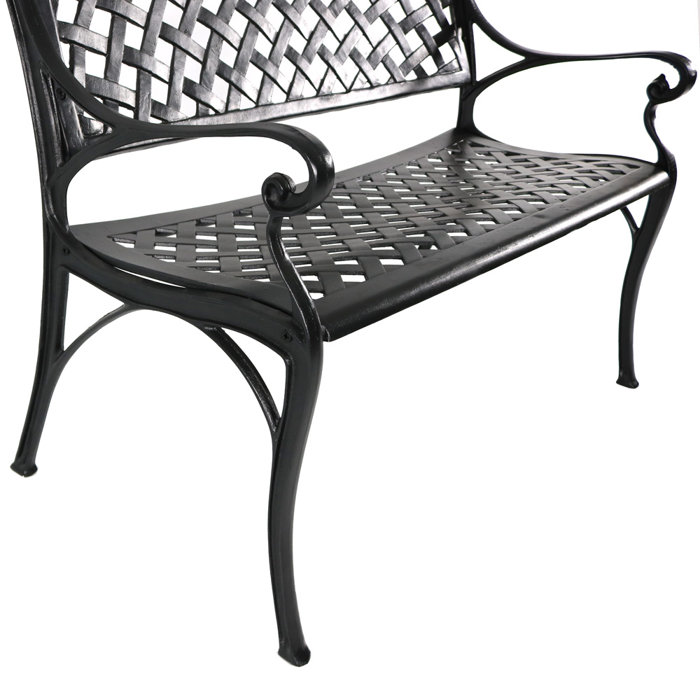 Alcott Hill Ismenia Checkered Outdoor Cast Aluminum Patio Garden