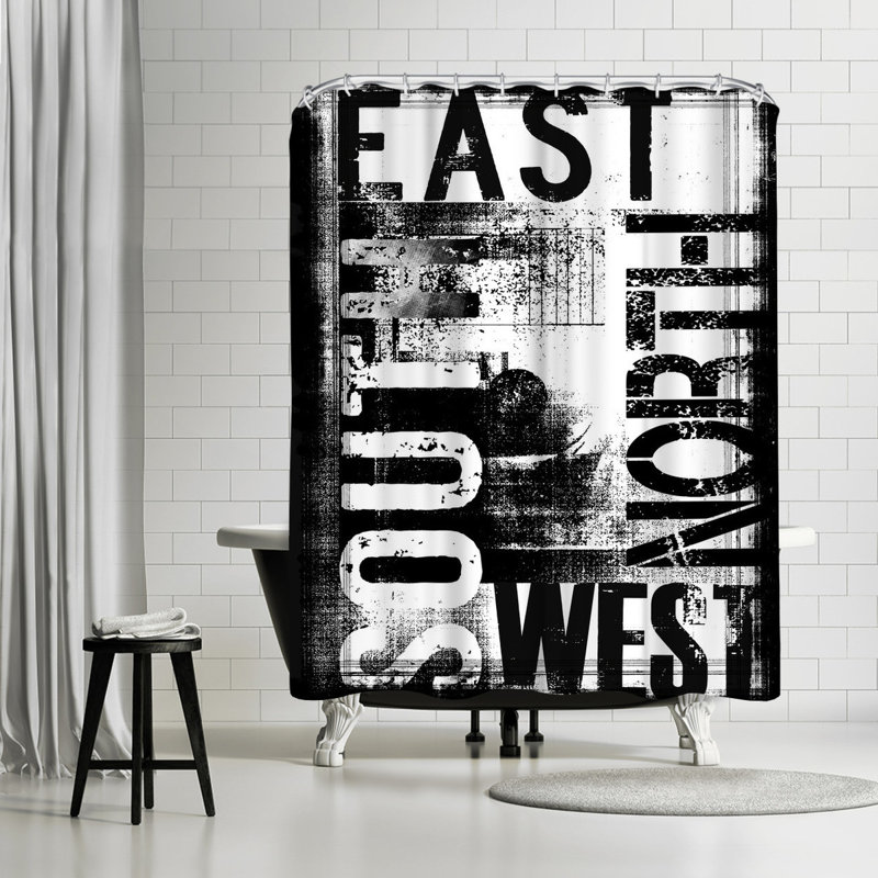 East Urban Home Lebens Art Grunge Typography Single Shower Curtain Wayfair
