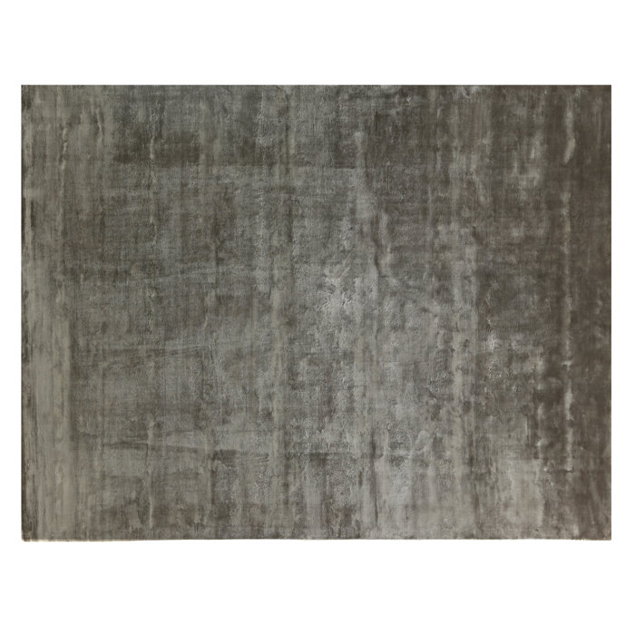 Exquisite Rugs Plain Dove Hand Knotted Silk Dark Grey Area Rug Plain Dove Hand Knotted Silk Dark Grey Area Rug