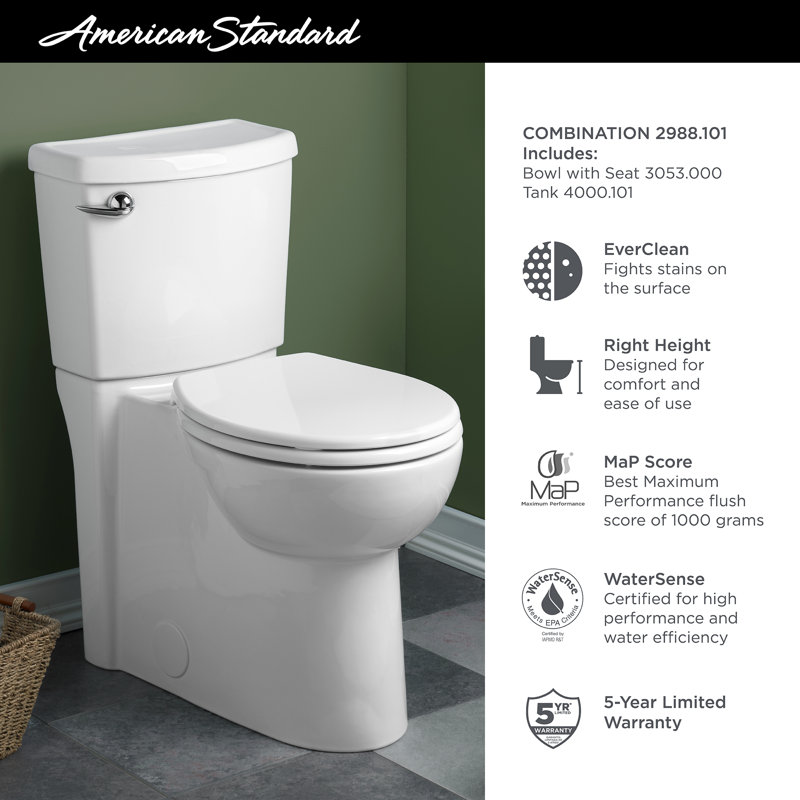 American Standard Cadet 1 28 Gpf Water Efficient Round Two Piece