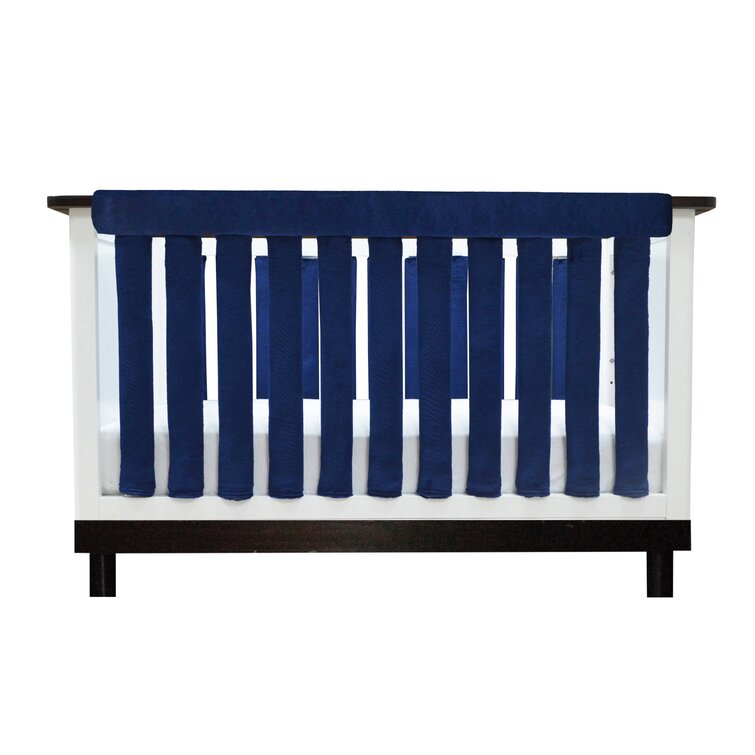 Cot Rail Cover Teething Pad Red Navy Stripes SET OF TWO