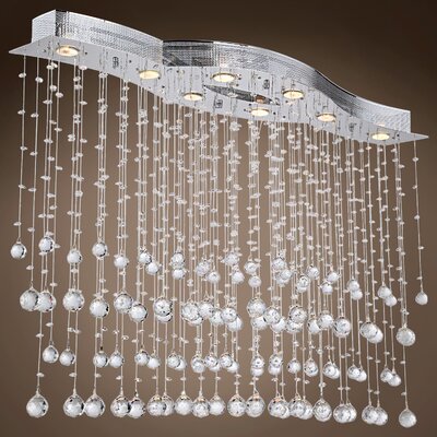 Dakoda 8 Light Cluster Pendant Mercer41 Crystal Clear European