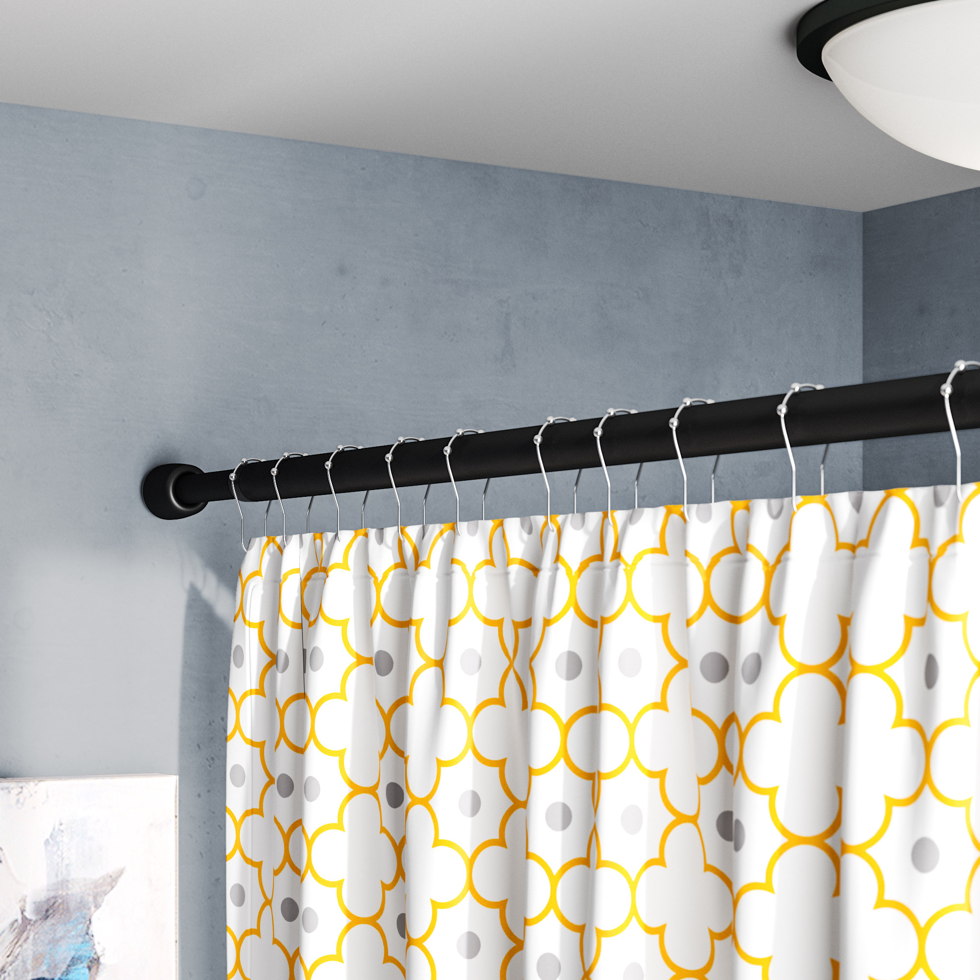 Symple Stuff Larosa 87 Adjustable Straight Tension Shower Curtain