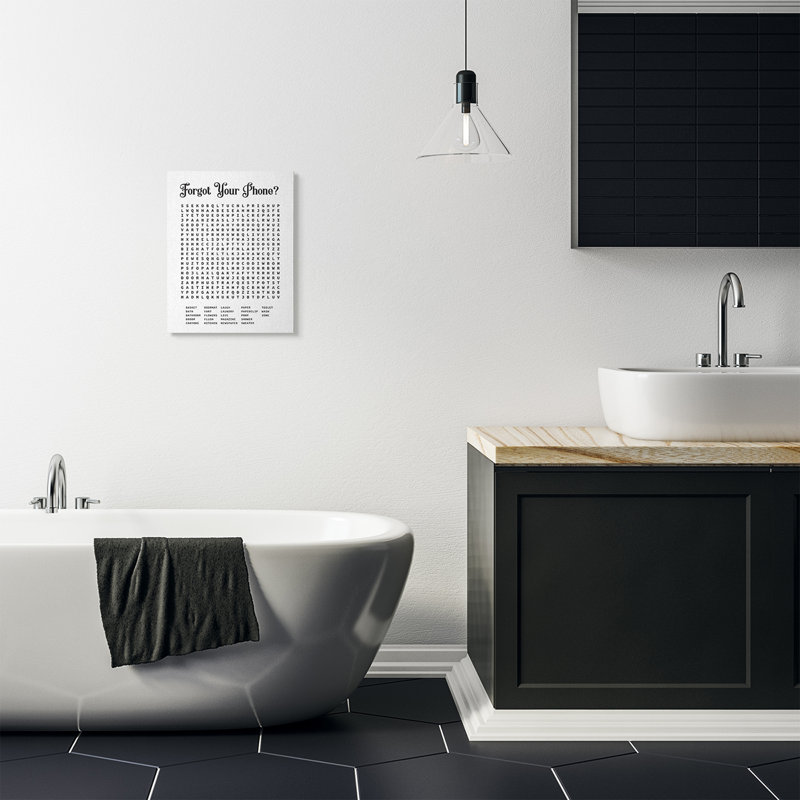 Ebern Designs Phone Crossword Puzzle Bathroom Word Design