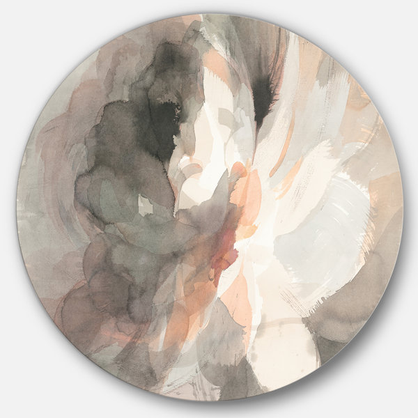 East Urban Home Abstract Peony Gray Painting Print On Metal