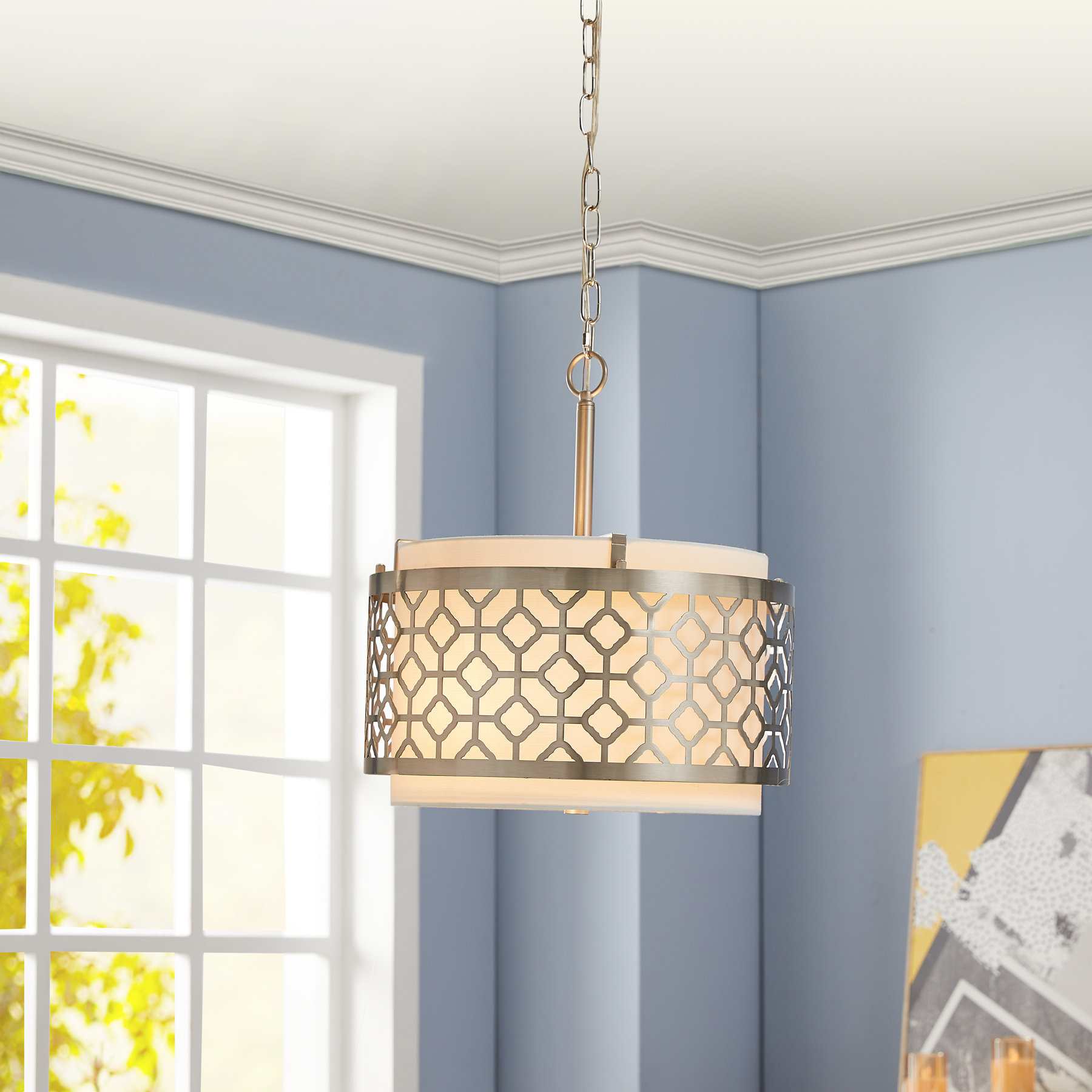 Ivy Bronx Modern 2 Light Drum Pendant Lighting Fixtures Ceiling Light Fixture For Kitchen Island Dining Table Bedroom Wayfair