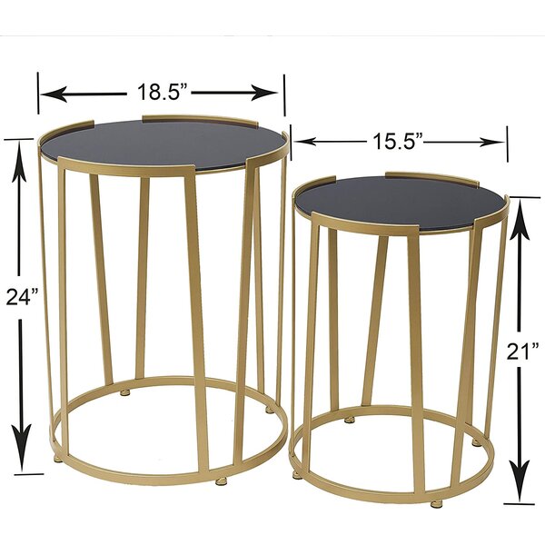 Toccoa Glass Top Frame Nesting Tables