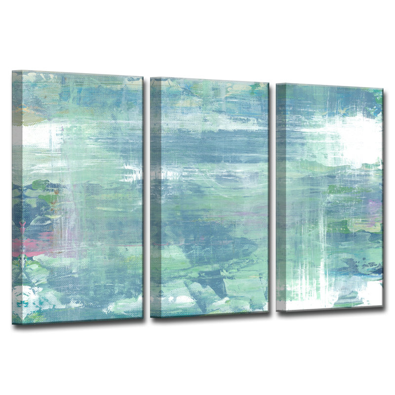 Brayden Studio Koi Pond Reflections 3 Piece Wrapped Canvas