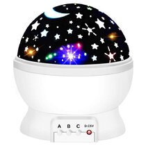 Moon Star Projector 360 Degree Rotation 4 LED Bulbs 8 Color Changing Light Unique Gifts for Birthday Nursery Women Children Kids Baby Romantic Night Lighting Lamp Baby Night Lights 
