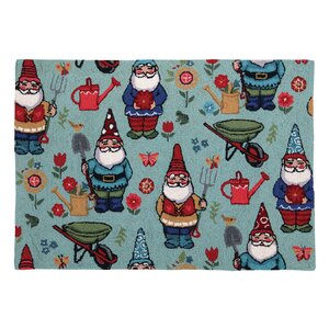 Gnomes Teal Area Rug