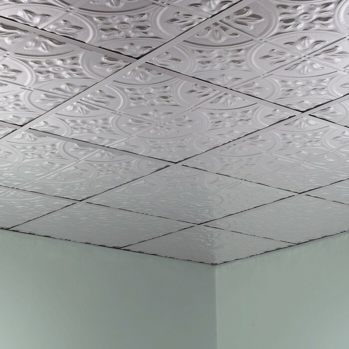 Traditional 2 2 Ft X 2 Ft Drop In Ceiling Tile In Brushed Aluminum