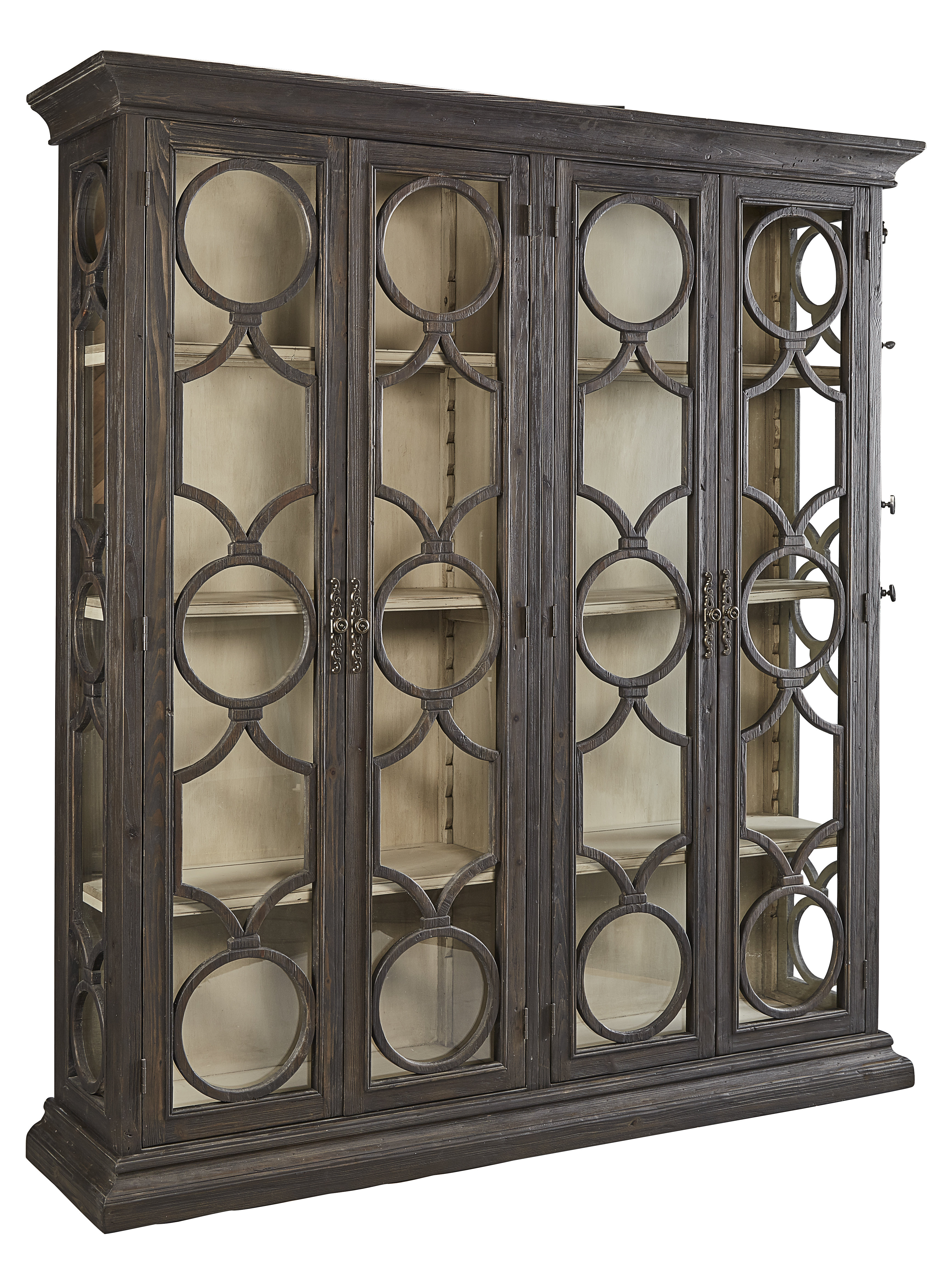 One Allium Way Aryanna Double Curio Cabinet Wayfair