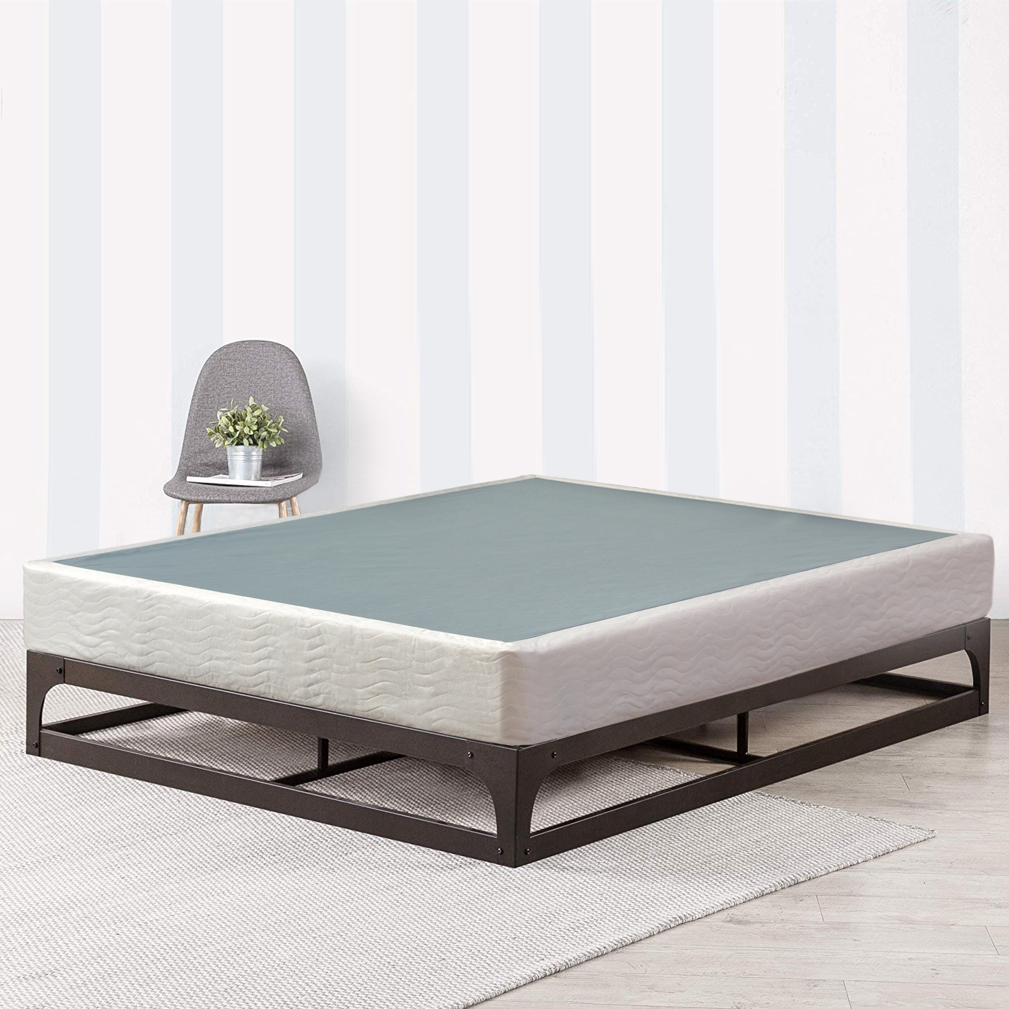 Spinal Solution4-InchFully AssembledLow Profile Box Spring Foundation For MattressKing