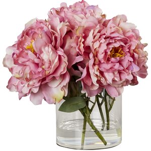 Scollfyld Pink Peony in Acrylic Water Glass Vase