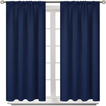 Navy Blue 96"H Velvet Curtain Panel w/Grommet Top Eyelets Window Treatment Drape 