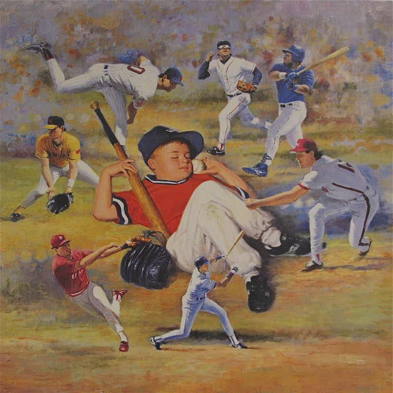Buy Art For Less Dreaming To Be A Baseball Player Ii Oil