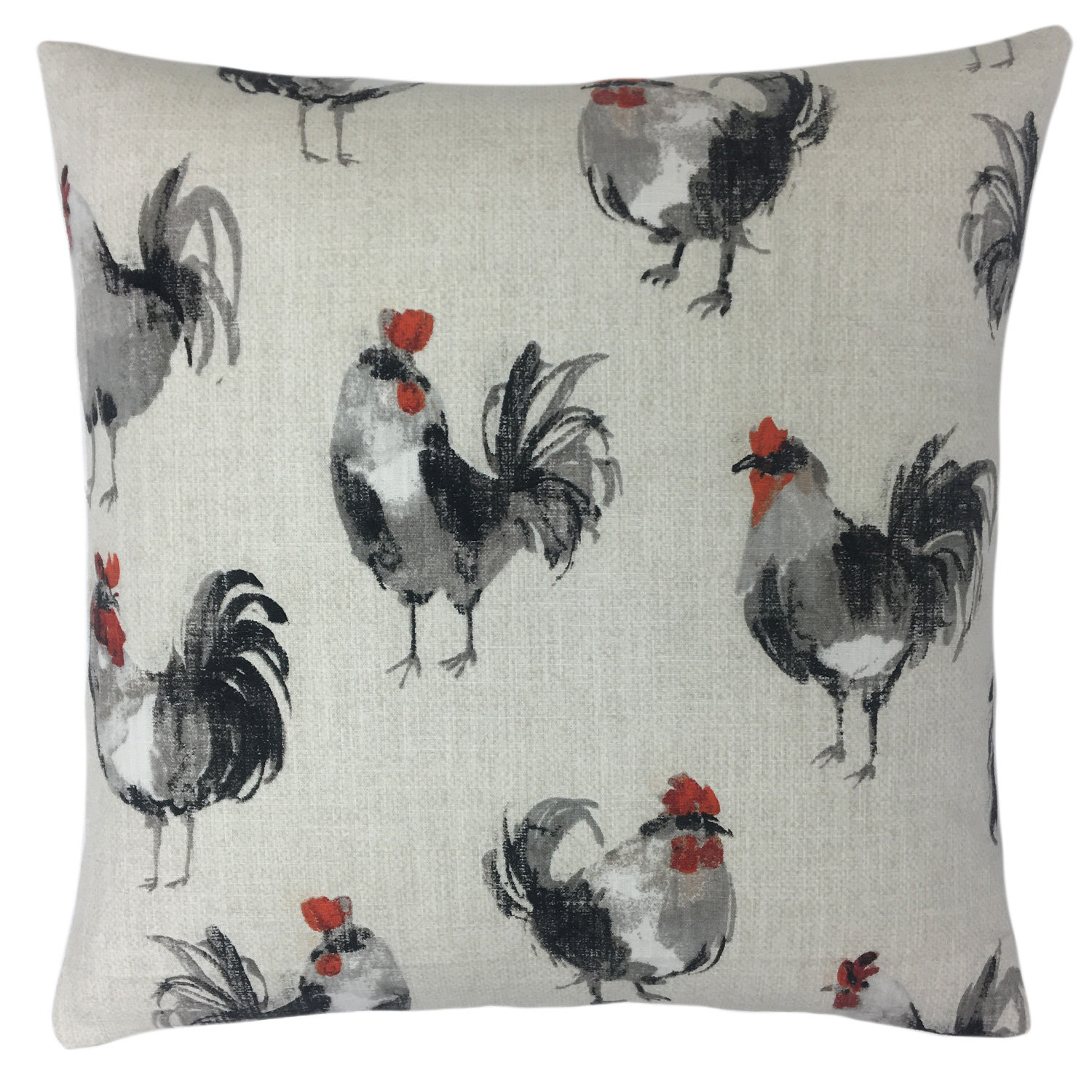 Gracie Oaks Birchanger Rooster Linen 18 Throw Pillow Wayfair