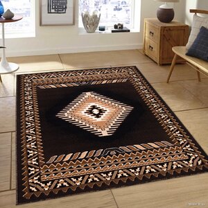 Hand-Woven Black/Brown Area Rug