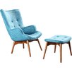 blue chair and ottoman