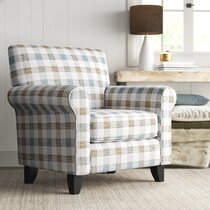 brown plaid accent chair