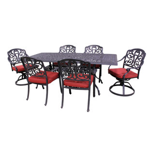 Go to store & view more images Thurston 7 Piece Dining Set with Cushions by Fleur De Lis Living