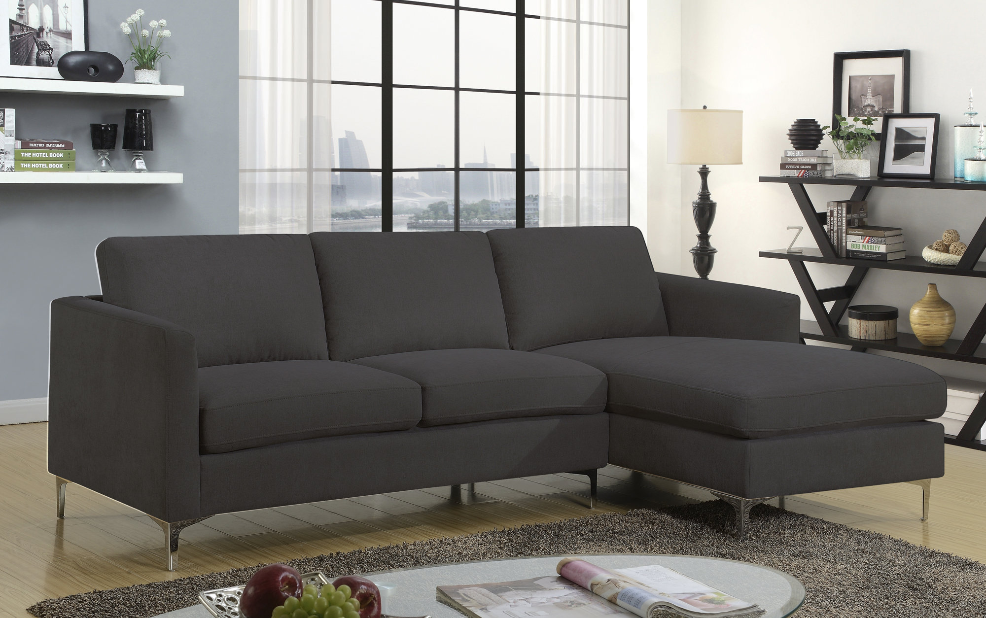 Wade Logan® Amaleah 90" Wide Right Hand Facing Sofa & Chaise Wayfair