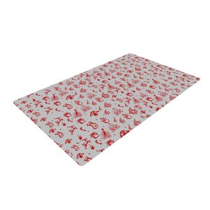 Snap Studio Miniature Christmas Gray/Red Area Rug