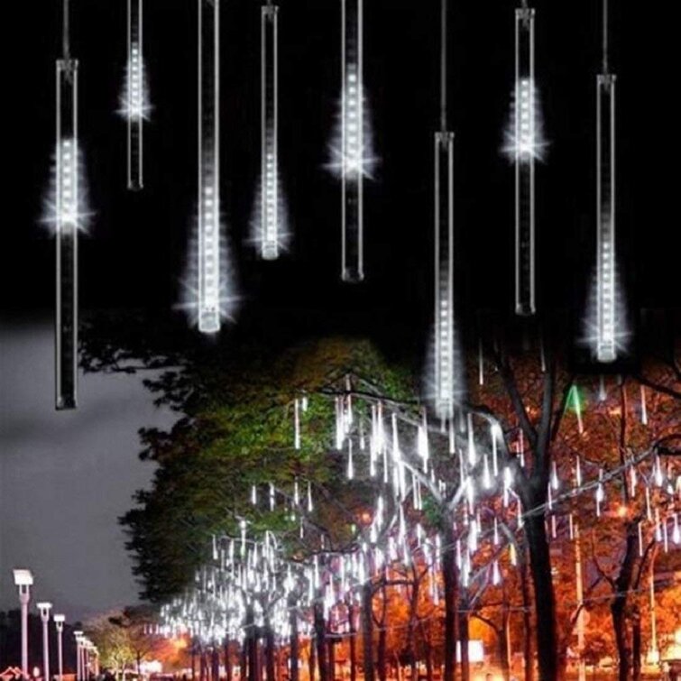 Tubes Strings Lights Meteors Shower Rain Falling Snow Christmas Tree Decors Lamp 