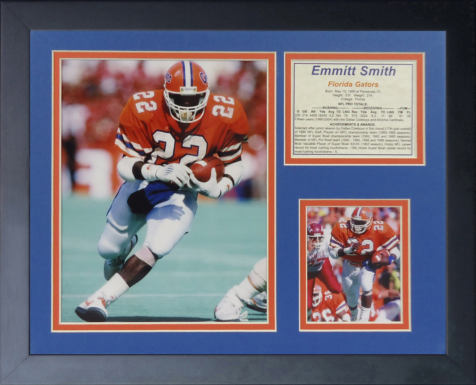 emmitt smith framed autographed jersey