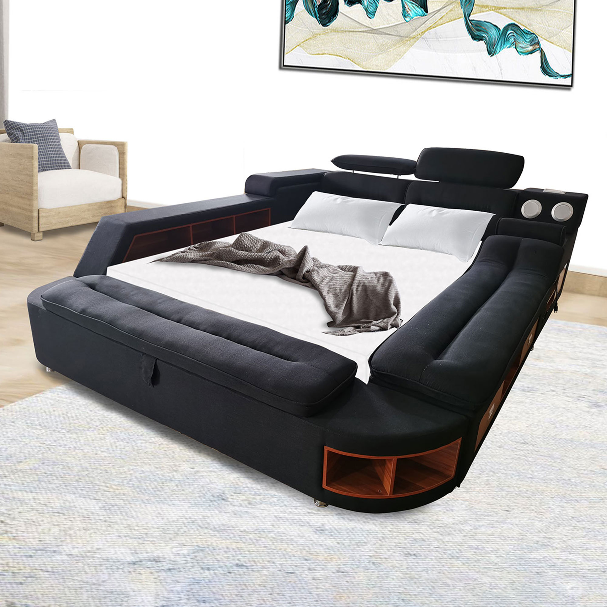 Jubilee Modern/contemporary design Upholstered Storage Bed Wayfair