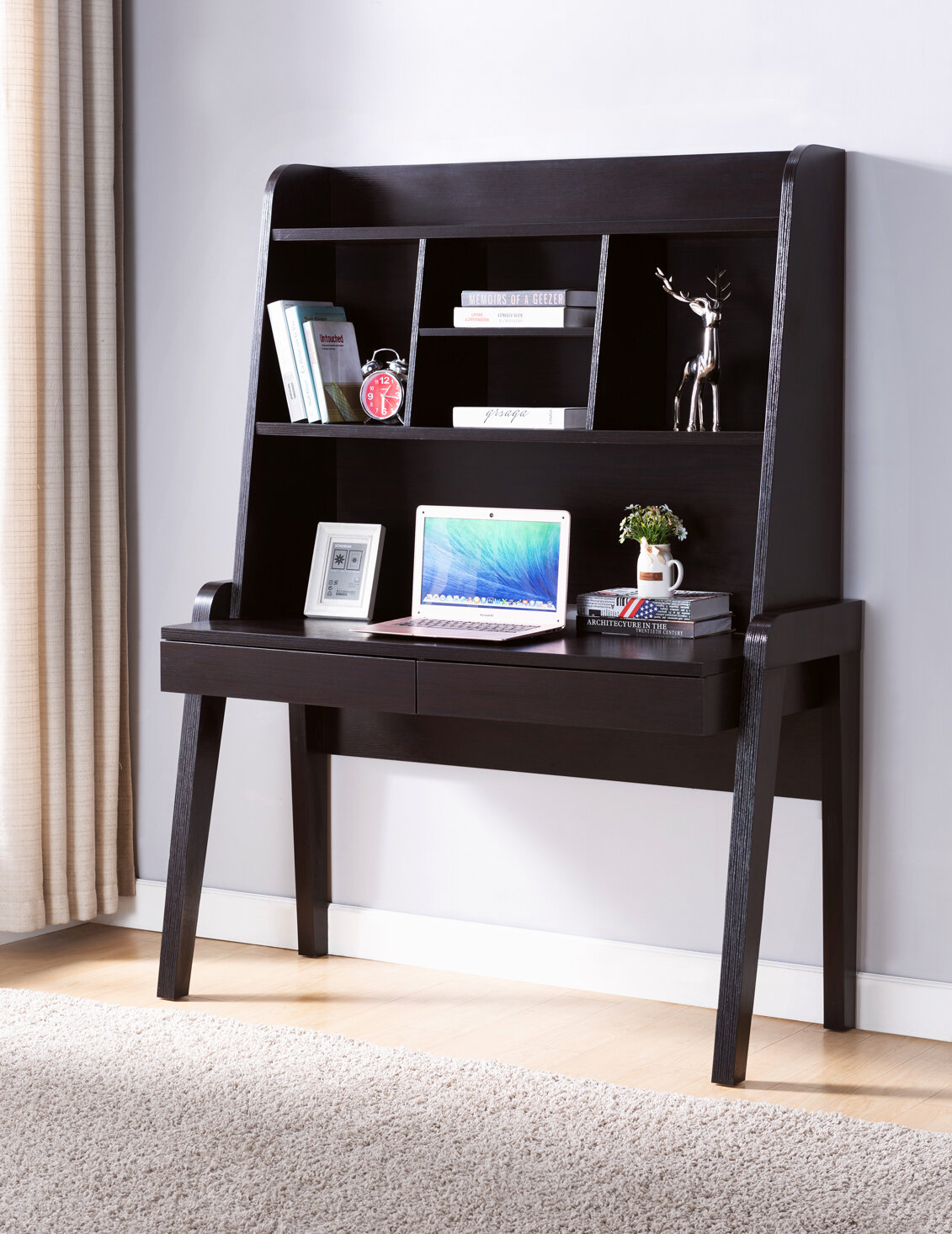 Latitude Run Jonelie Writing Desk With 2 Usb Ports And 2