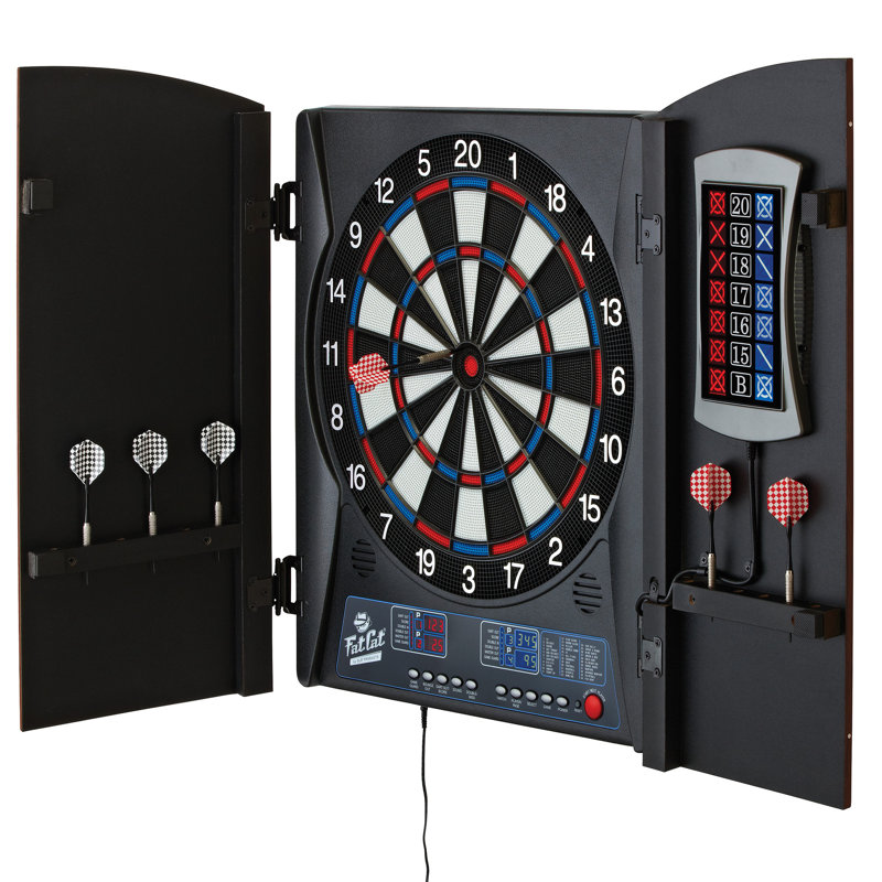 Gld Products Fat Cat Mercury Electronic Dartboard And Cabinet Set