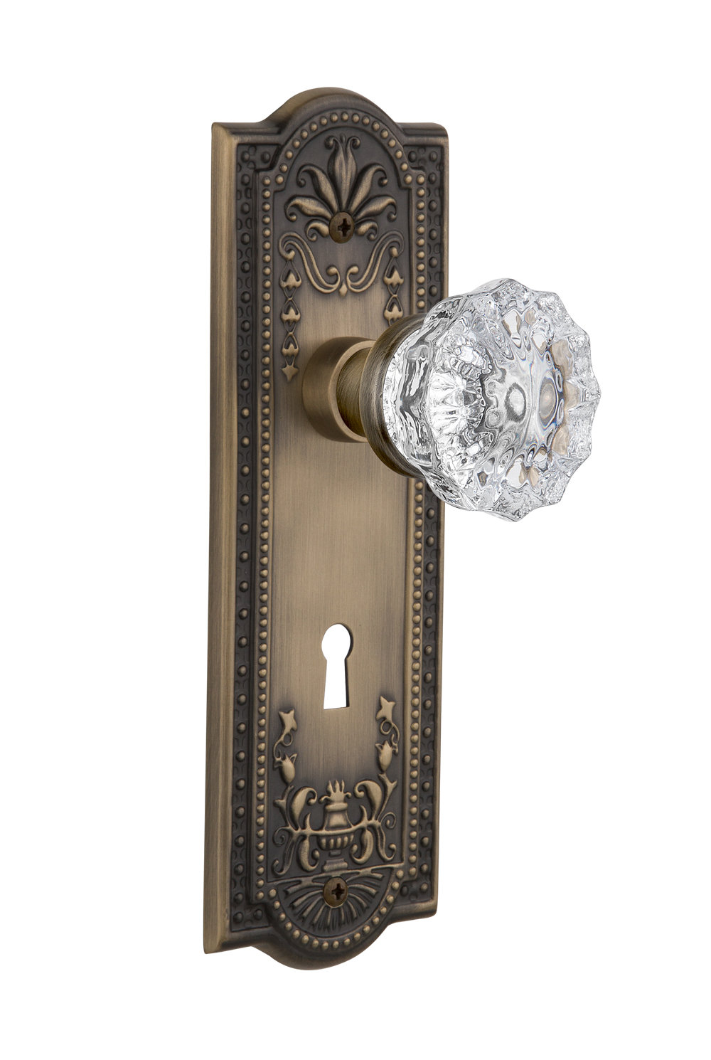 Nostalgic Warehouse Clear Crystal Double Dummy Door Knob With Keyhole Meadows Long Plate Wayfair