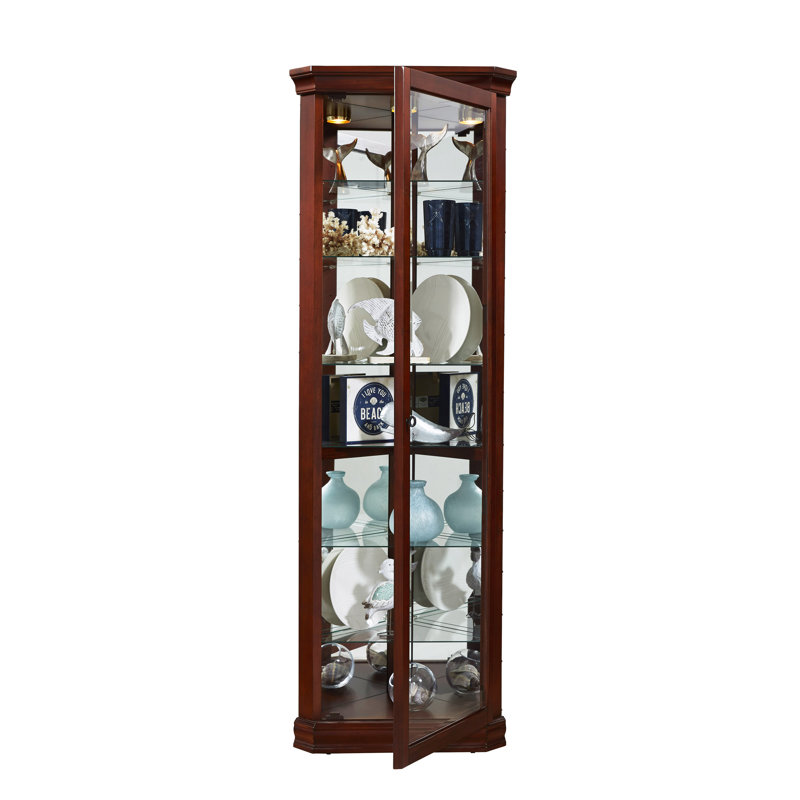 Nancy Lighted Corner Curio Cabinet Reviews Birch Lane