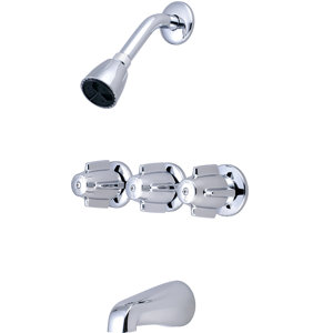 Triple Canopy Handle Tub and Shower Faucet Set