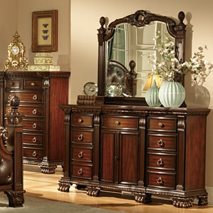 Orleans 9 Drawer Combo Dresser with Mirror by Woodhaven Hill