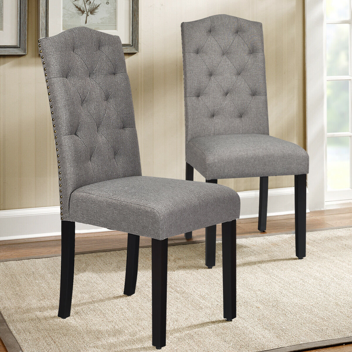 Red Barrel Studio Eastport Tufted Linen Upholstered Parsons Chair Wayfair