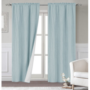 Maxwell Modern Solid Room Darkening Thermal Rod Pocket Curtain Panels (Set of 2)