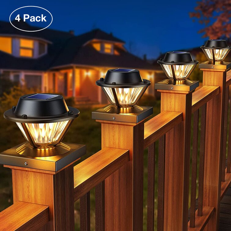 Post White SMD LEDs 10-Pack Garden Premium Solar Cap Light With 4"/5"/6" For 