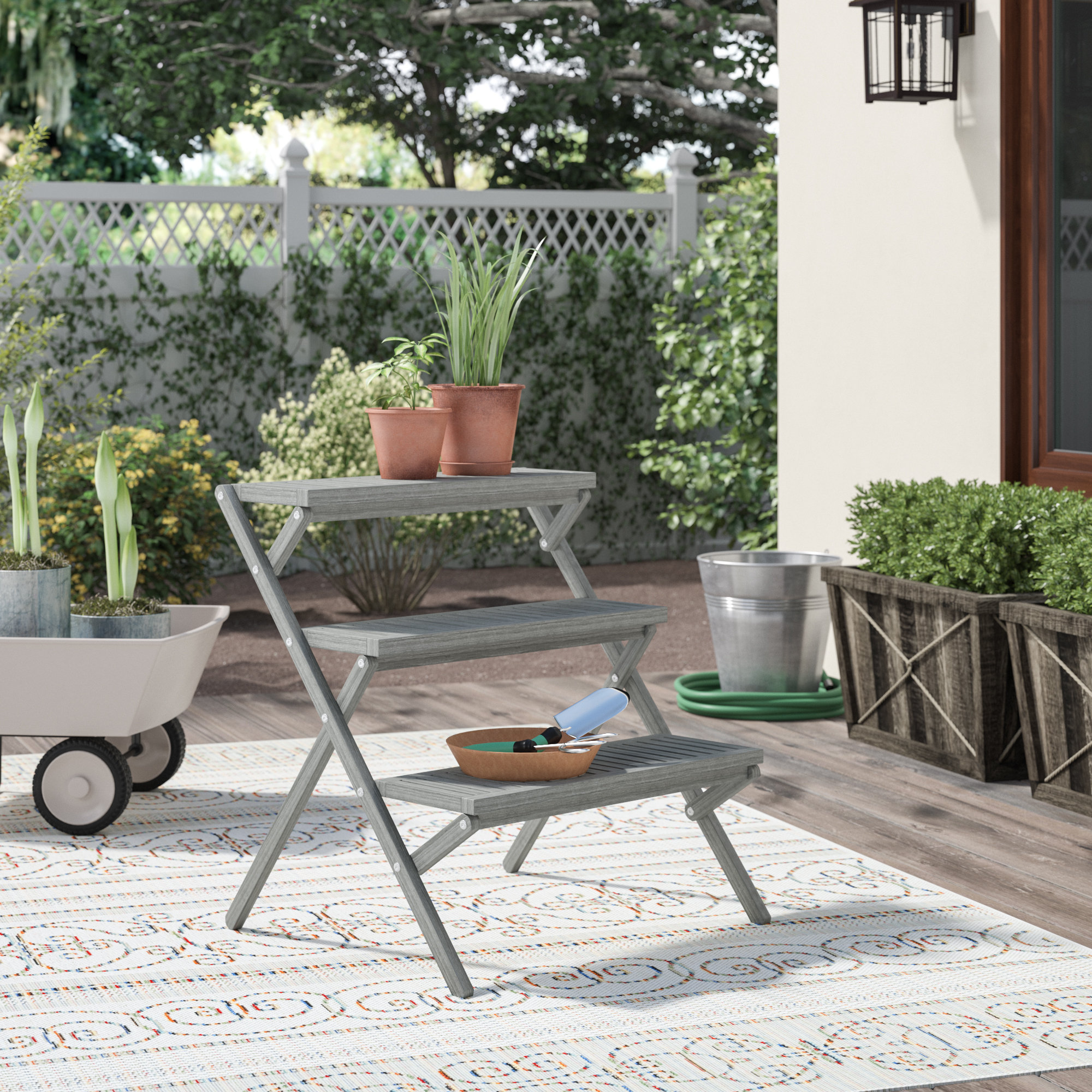 Sol 72 Outdoor Manchester Three Layer Garden Plant Stand Reviews Three Layer Garden Plant Stand