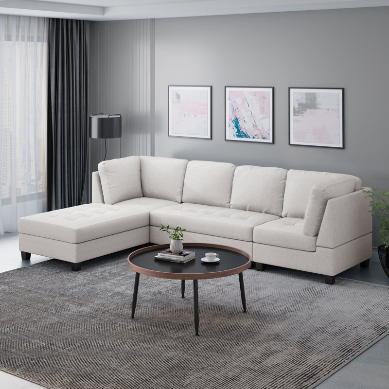 Sawyer 119" Left Hand Facing Modular Sectional with Ottoman