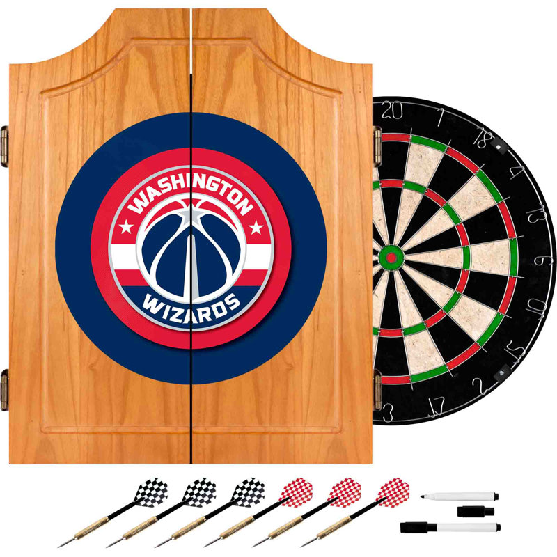 Trademark Global Armoire De Jeu De Flechettes En Bois Nba Et