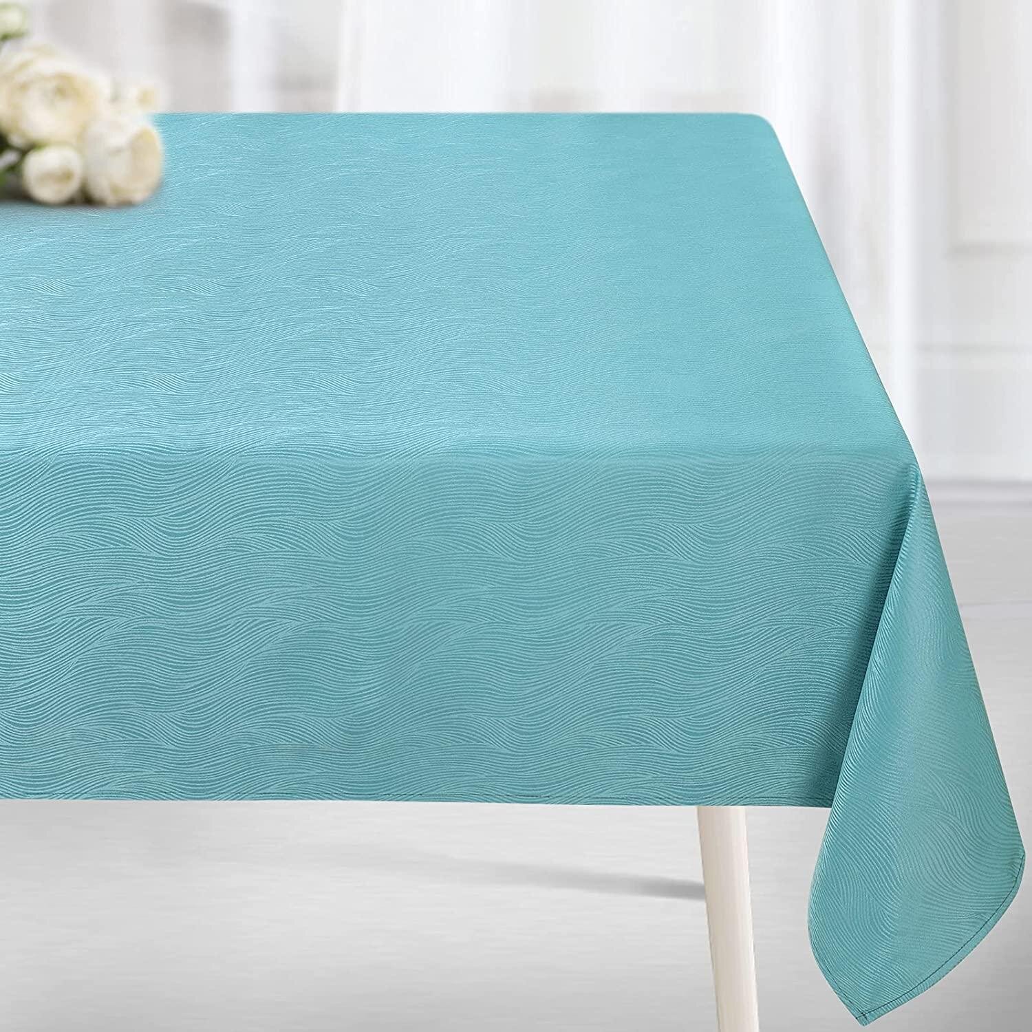 LINEN LOOK TEAL TABLE CLOTHS TURQUOISE PLAIN BIRTHDAY PARTY CHRISTMAS OCCASIONS