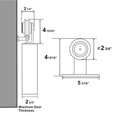 TShape Standard Single Barn Door Hardware Kit Homacer Track Length 180 in