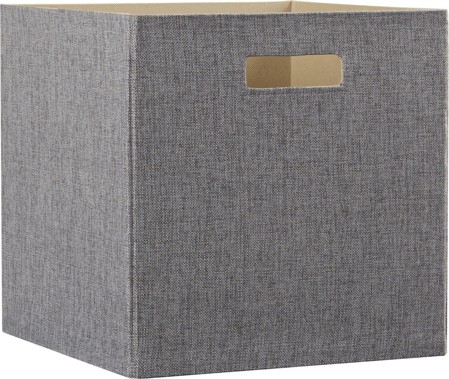 Ivory Oatmeal NoJo Two-Tone Fabric Storage Bin 