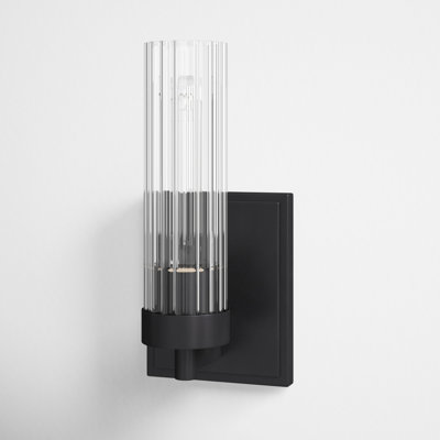 Dominique 1 - Light Dimmable Black Armed Sconce