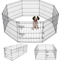 exercise pen attached to crate